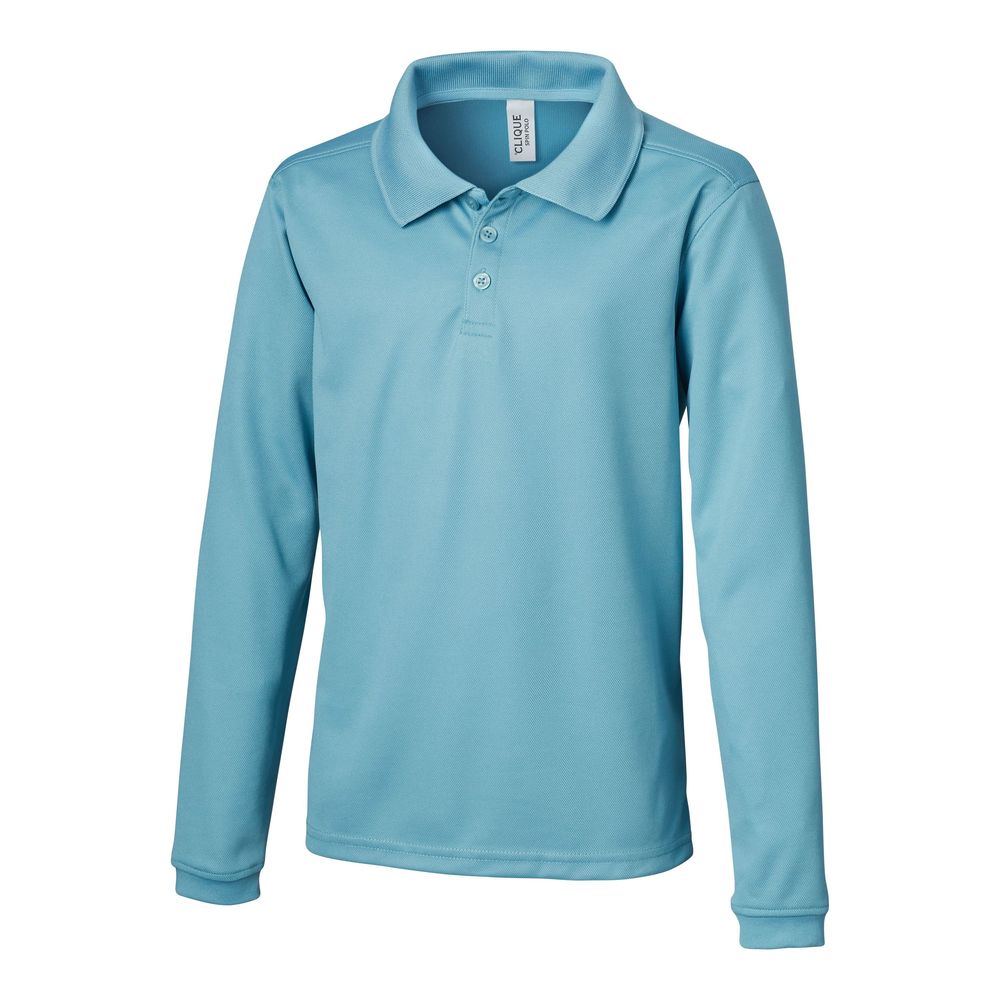 NWT Clique Dusty Blue Long Sleeve Spin Youth Polo